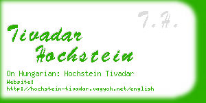 tivadar hochstein business card